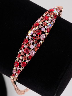 Браслет Россыпь из красных камней Swarovski