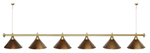 Лампа STARTBILLIARDS 6 пл. (плафоны зеленые,штанга золотая,фурнитура золото)
