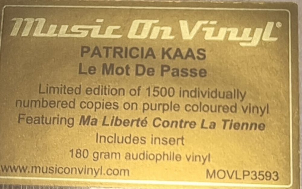 Patricia Kaas / Le Mot De Passe (Limited Edition)(Coloured Vinyl)(LP)
