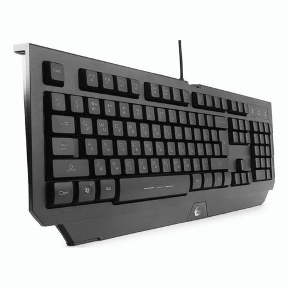 Клавиатура проводная игровая GEMBIRD KB-G300L, USB, 104 клавиши, с подсветкой, черная