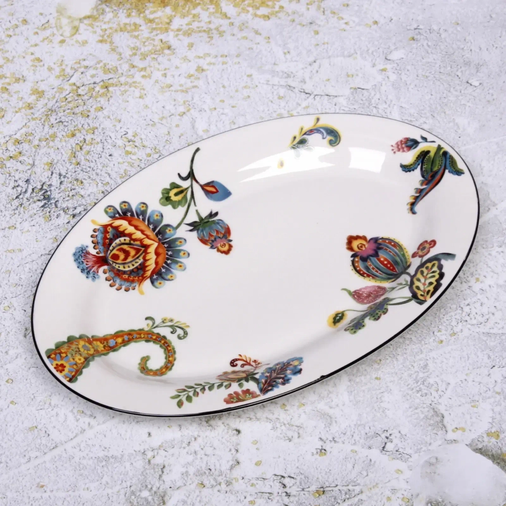 Блюдо керамическое «Paradise flowers» 31*21,5*2,7см