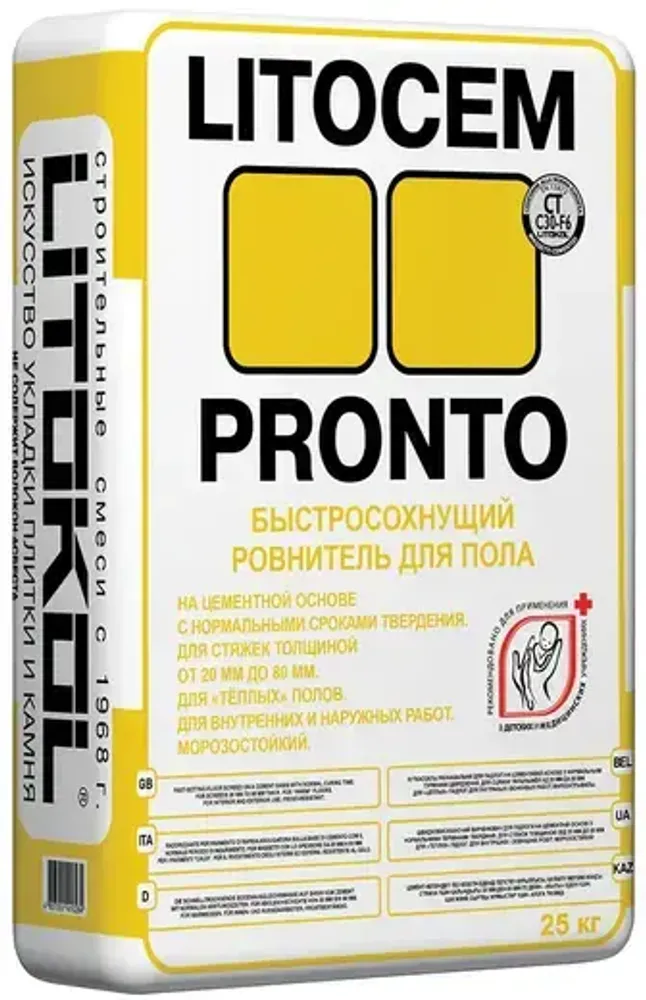 Ровнитель для пола Litokol Litocem Pronto быстросохнущий 25 кг
