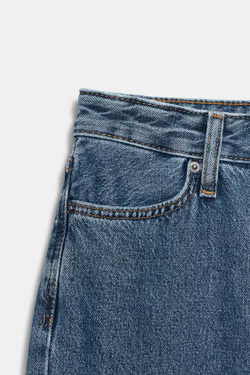 ZARA ДЖИНСЫ STRAIGHT FIT С ВЫСОКОЙ ПОСАДКОЙ — ZW COLLECTION, ВЫЦВЕТШИЙ СИНИЙ