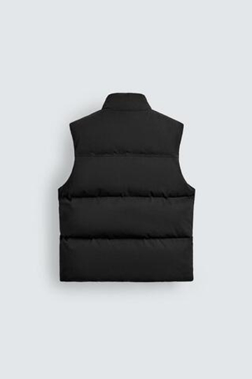 ZARA СТЕГАНЫЙ ЖИЛЕТ КЛАССИЧЕСКОГО КРОЯ, ЧЕРНЫЙ
