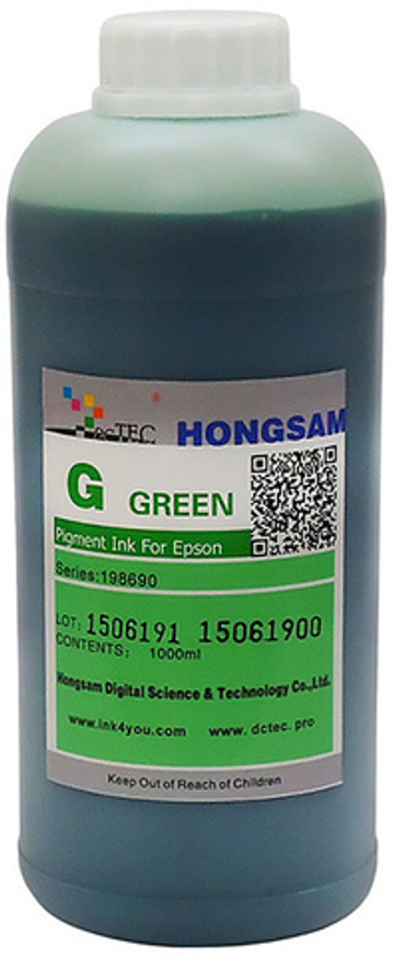 Чернила DCTec — HONGSAM пигментные для Epson серия: 198690 - Green (Зеленый) 1000 мл.