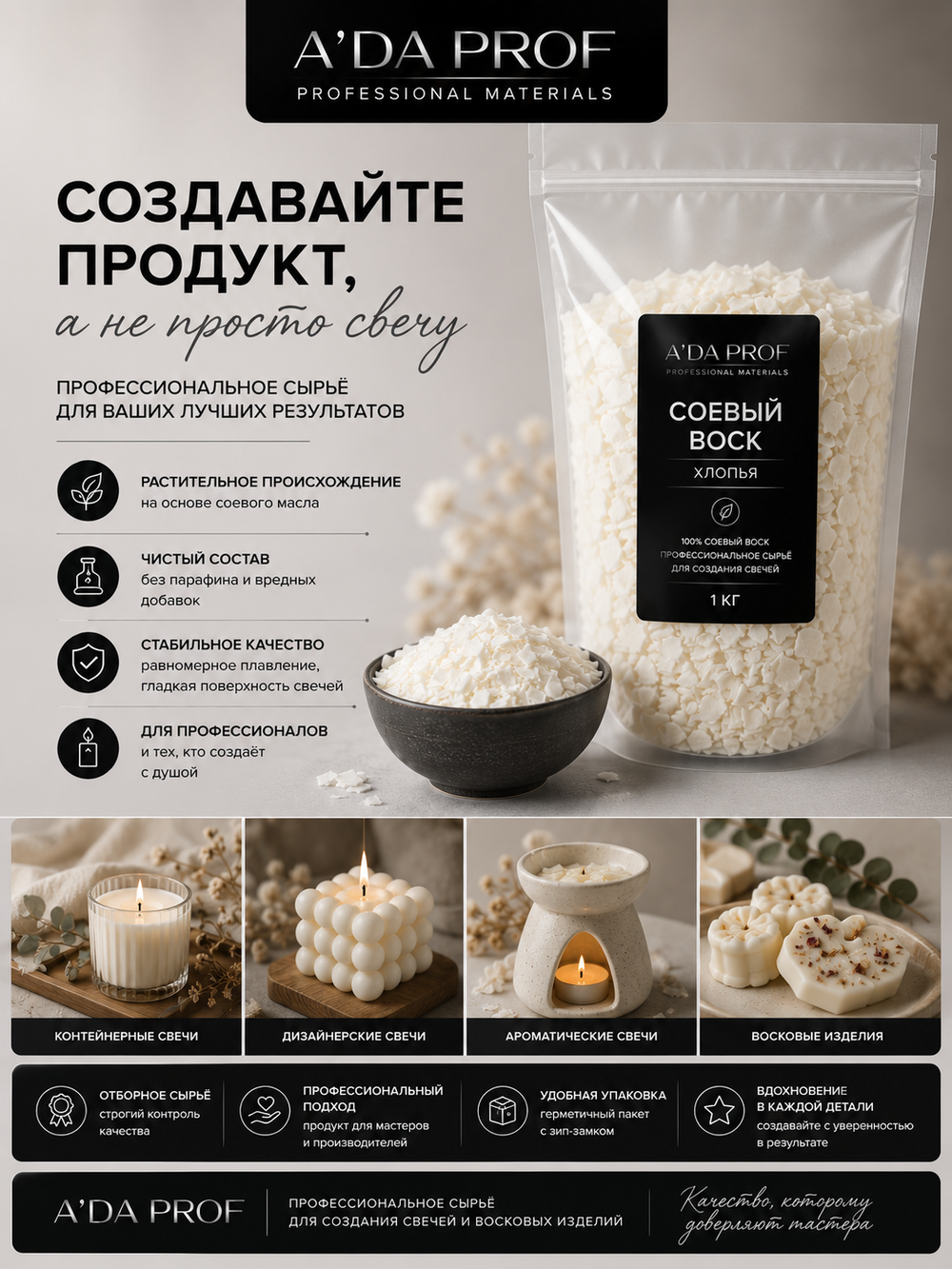 Соевый воск для свечей