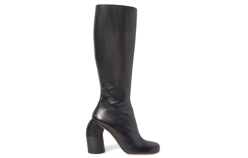 OFF WHITE Leather Knee high Boots Women"s Black