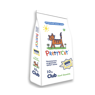 Наполнитель PrettyCat Wood Granules древесный для кошек 10 кг