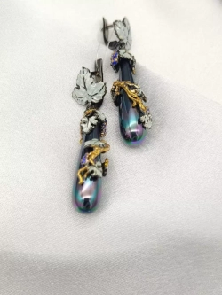 Серьги длинные серебро 925