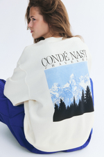 Свитшот оверсайз на мягком начёсе с принтом - H&M