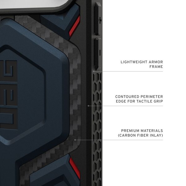 Чехол Uag Monarch Pro Case для iPhone 17 Pro Max, Красный | Carbon Fiber Mallard/Red/Monarch Pro