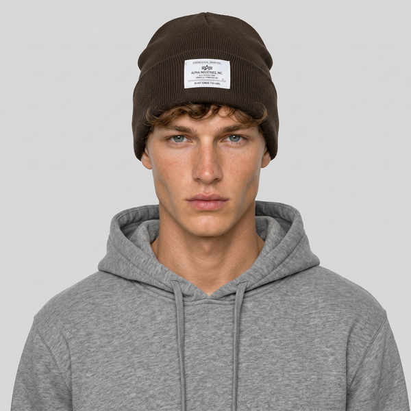 Шапка Alpha Industries Essential Beanie Espresso (Темно-коричневый)