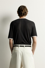 ФУТБОЛКА RELAXED FIT С КОНТРАСТНОЙ ОТДЕЛКОЙ — ZARA