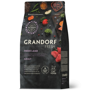Grandorf Fresh Adult Свежее мясо ягненка с бататом для кошек 400 г
