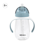 Детский поильник-непроливайка с трубочкой BEABA, 300 мл синий