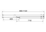 Душевая дверь Vincea Экстенза (Extenza) VDP-4EX1011CLG, 1000/1100, брашированное золото, стекло прозрачное