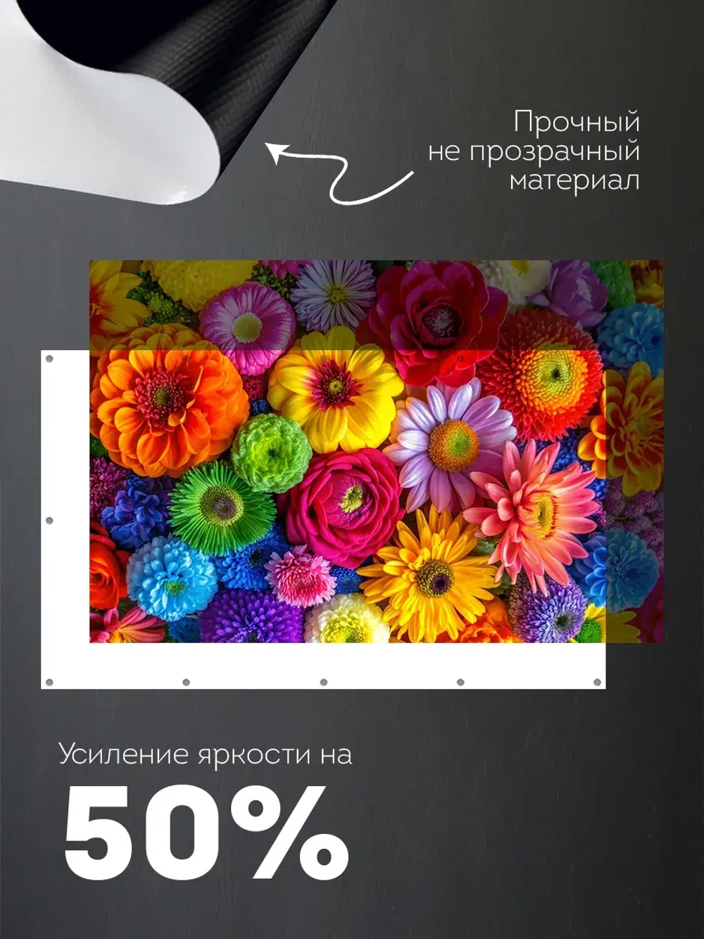 Экран для проектора в рулоне с люверсами 70"