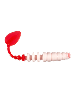 Приманка ZUB-SHAD  90мм(3,5")-5шт, (цвет 010) белое тело - красный хвост