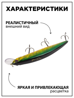 Воблер Минноу Rudla 130 мм, 22 г, цвет #02