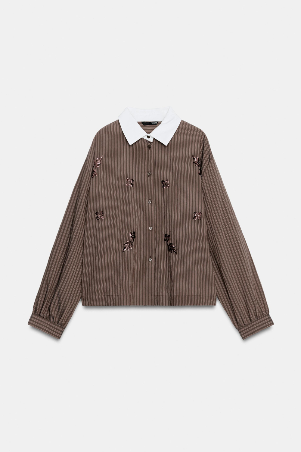 РУБАШКА В ПОЛОСКУ С ПАЙЕТКАМИ — ZARA