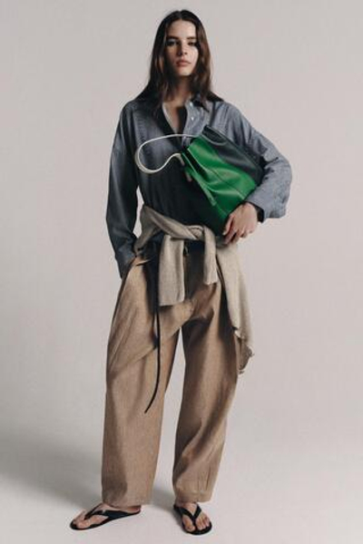 ЛЬНЯНЫЕ БРЮКИ С ЗАЩИПАМИ — ZW COLLECTION — ZARA