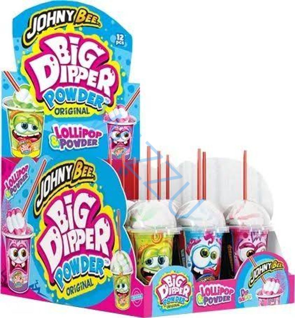 Леденец Dip'n'Lick с пудрой в ведерке (Big Dipper Powder) 12шт JohnyBee