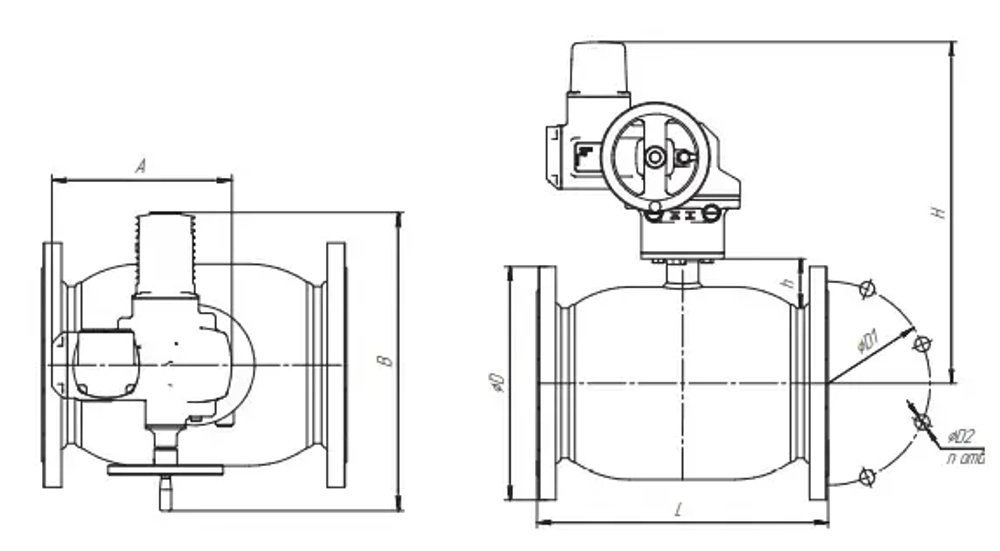 Кран шаровой стальной для теплоснабжения TAFLINE TL61 стандартнопроходной DN50 PN 16 фланцевый с голым штоком