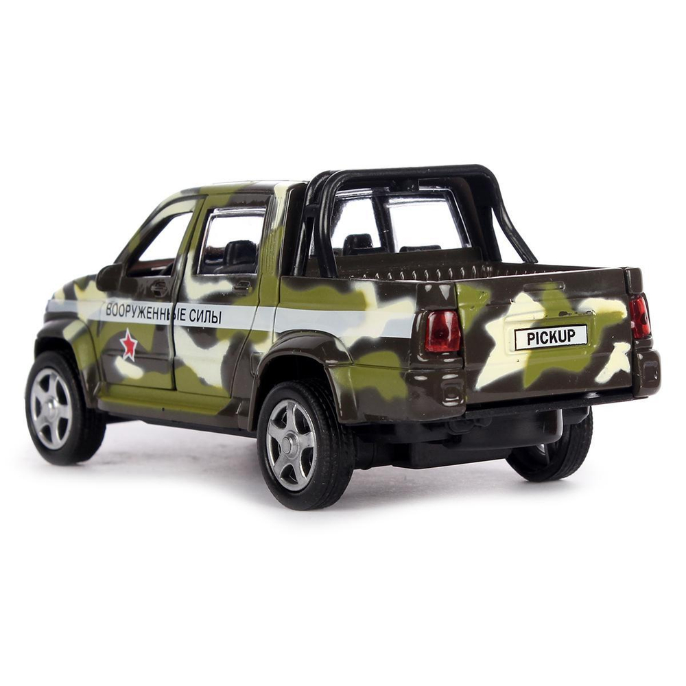 Модель ин. мет. "Uaz Pickup. Военный" 12см. открыв. двери, багаж. PICKUP-MIL (Технопарк)