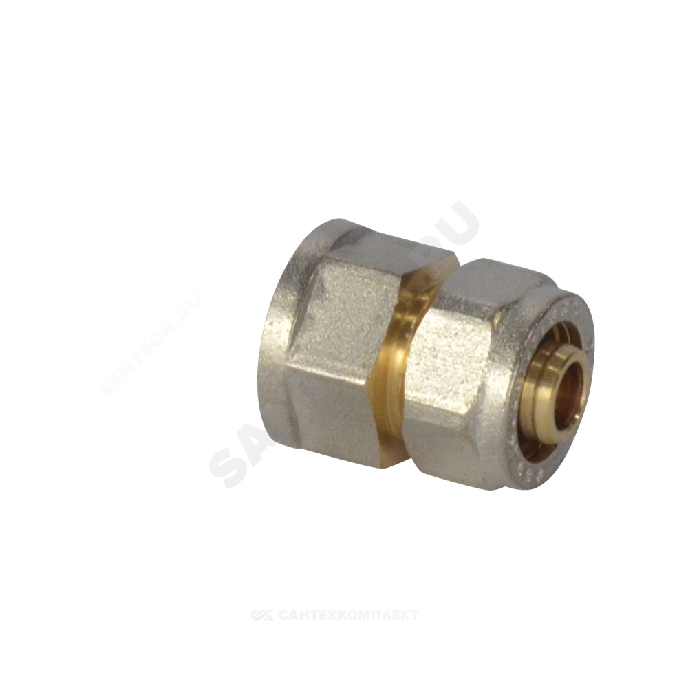 Муфта МП латунь никель обжим Дн 20х3/4" ВР ГОСТ 32415-2013 7002 Aquasfera 7002-04