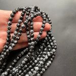 Бусины обсидиан снежный шар гладкий 6 мм