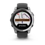 Смарт-часы Garmin Fenix E, AMOLED стальной безель,47 мм, черный силиконовый ремешок, 010-03025-00