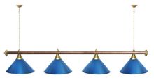 Лампа STARTBILLIARDS 4 пл. (плафоны хром,штанга хром,фурнитура золото)