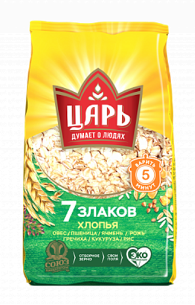 Царь Хлопья из 7 злаков 400гр м/у (1х20)