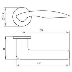 Ручка раздельная Armadillo WAVE URS AB-7 Бронза