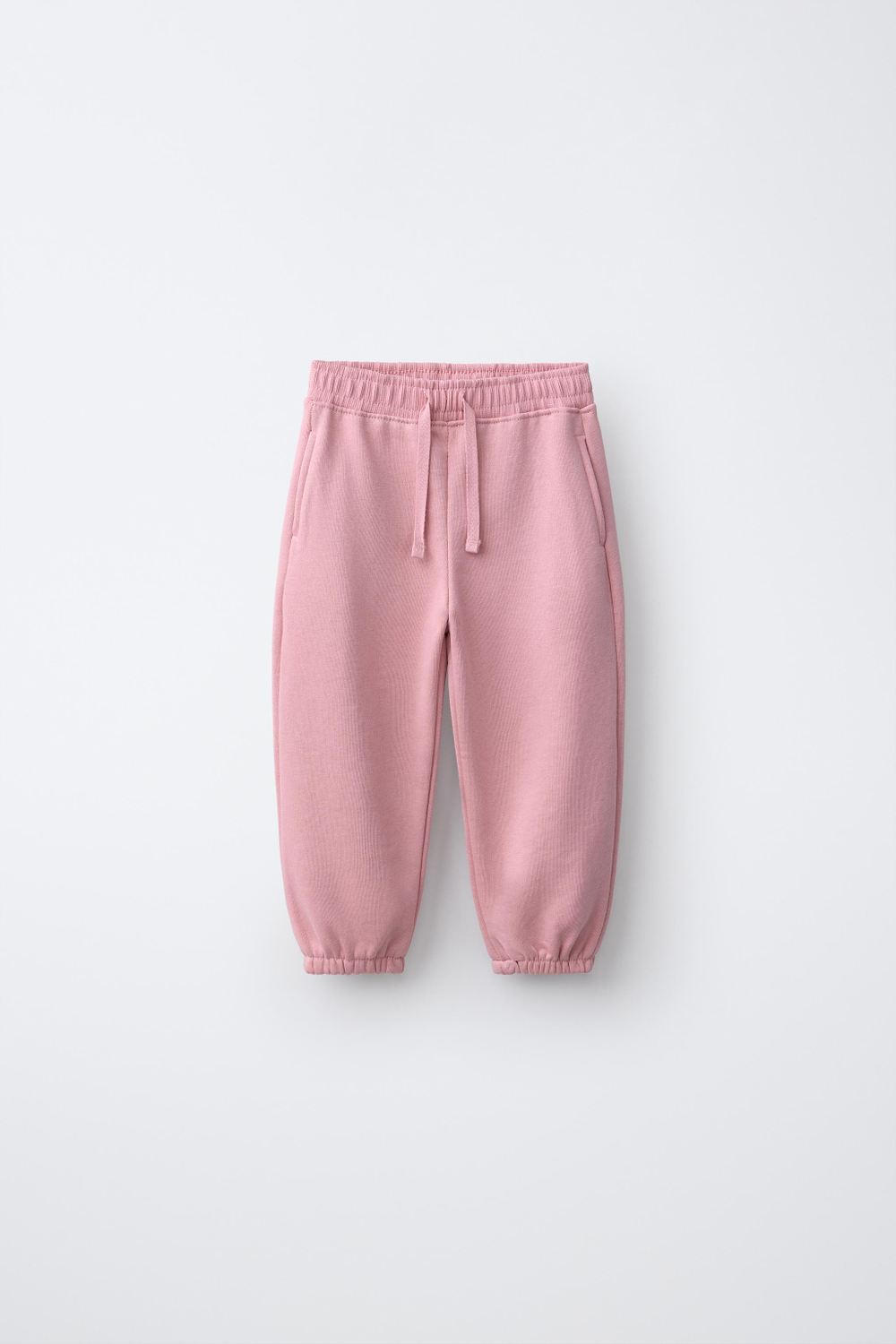 ZARA ОДНОТОННЫЕ БРЮКИ-ДЖОГГЕРЫ, ПАСТЕЛЬНО-РОЗОВЫЙ