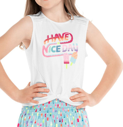 Футболка для девочки теннисная Lucky in Love Novelty Print Have An Ice Day Tank - разноцветный