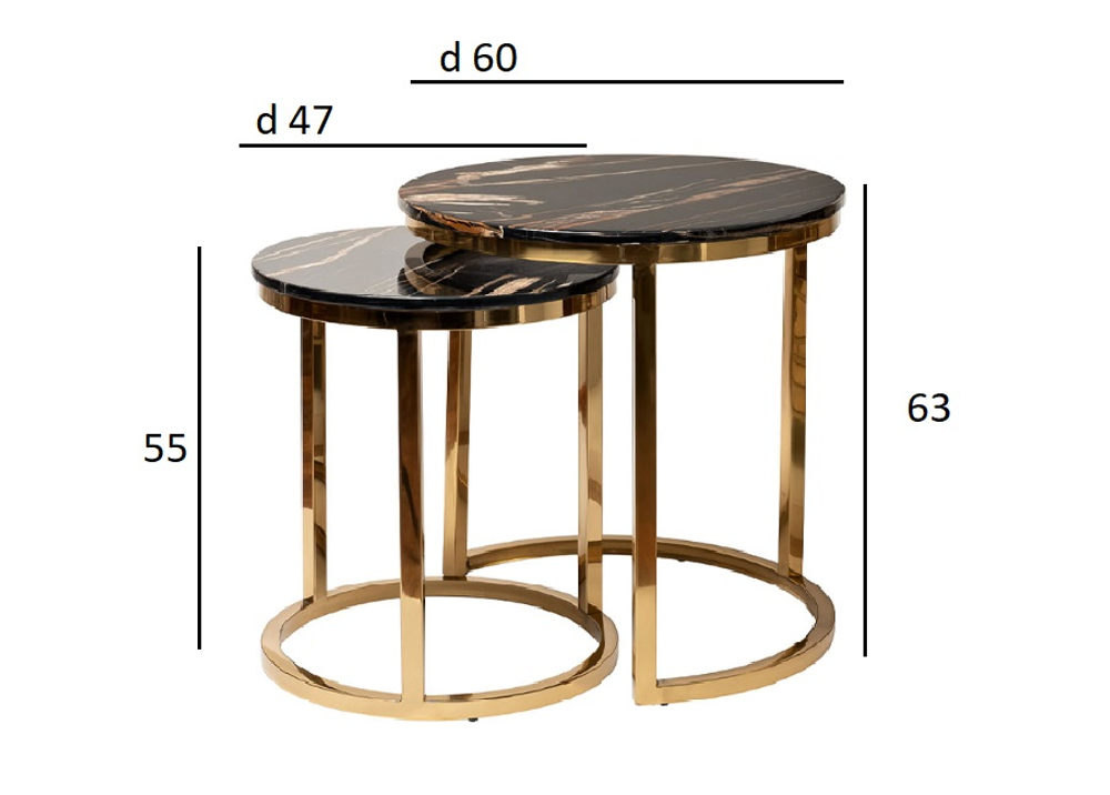 Стол журнальный Garda Decor(набор из 2 шт.) d60*63, d47*55 см