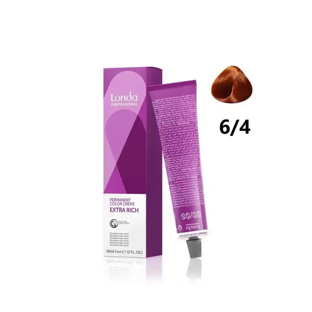 Londa Color стойкая крем-краска, 6/4 темный блонд медный, 60мл
