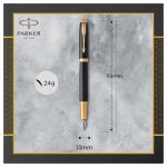 Ручка перьевая Parker "IM Premium Black/Gold GT" синяя, 0,8мм, подарочная упаковка