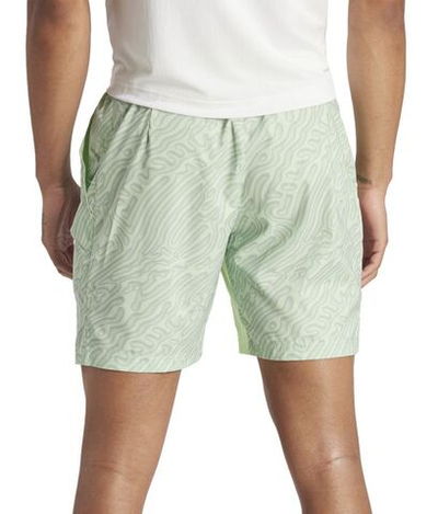 Мужские теннисные шорты Adidas Tennis Heat.Rdy Pro Printed Ergo 7' Short - semi green spark/silver green