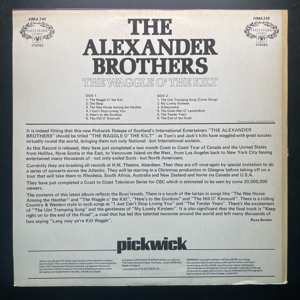 The Alexander Brothers ‎– The Waggle O' The Kilt (Англия)