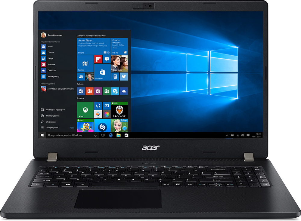 Ноутбук Acer TravelMate P2 TMP215-52-78AN - 15.6;, 1920x1080 (Full HD), Intel Core i7 10510U 1800MHz, SODIMM DDR4 16GB, SSD 512GB, Intel UHD Graphics, Bluetooth, Wi-Fi, FPR, noDVD, 3cell, Чёрный, Windows 10 Pro 64, NX.VLLER.00J