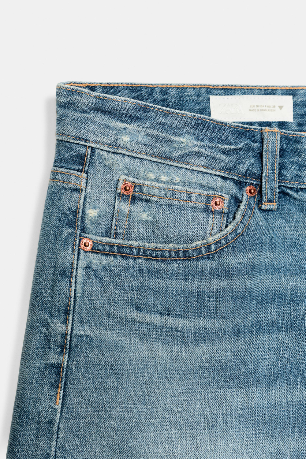 ДЖИНСОВЫЕ ШОРТЫ TRF СО СРЕДНЕЙ ПОСАДКОЙ — ZARA