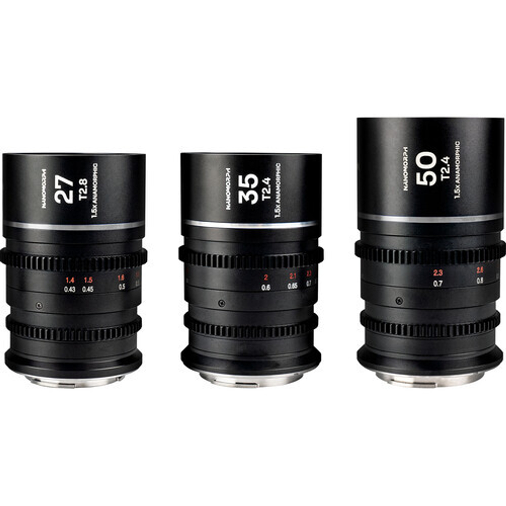 Laowa Nanomorph S35 Prime 3-Lens Bundle (27MM,35MM,50MM ) байонет ARRI PL & Canon EF, серебро