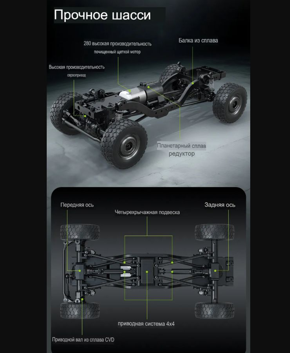 Радиоуправляемый Вездеход Краулер Double Eagle, 4WD, масштаб 1:14 - E821-003/GREY