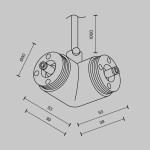 Угловой коннектор для системы Shelf с вводом питания, CA014LC-P-B. TM Maytoni