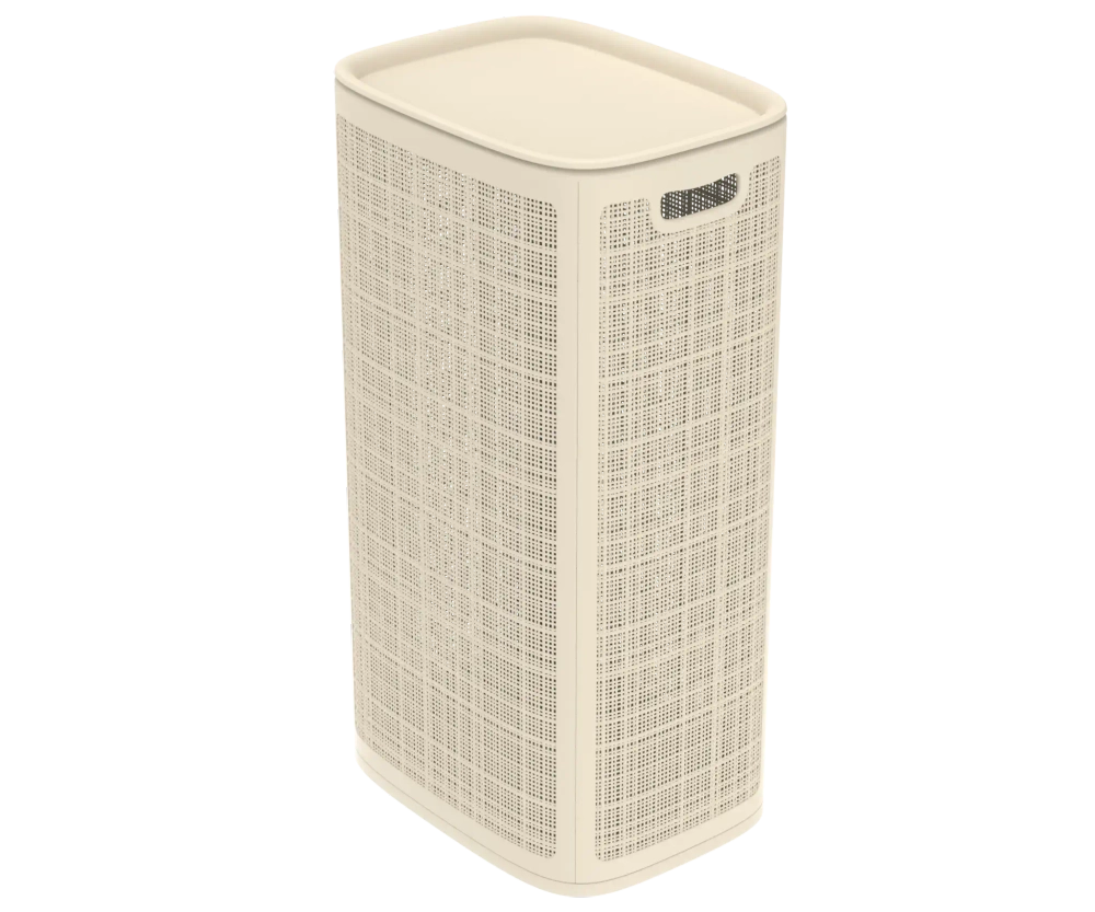 Корзина для белья Лён 100л 43*32,1*80см слоновая кость