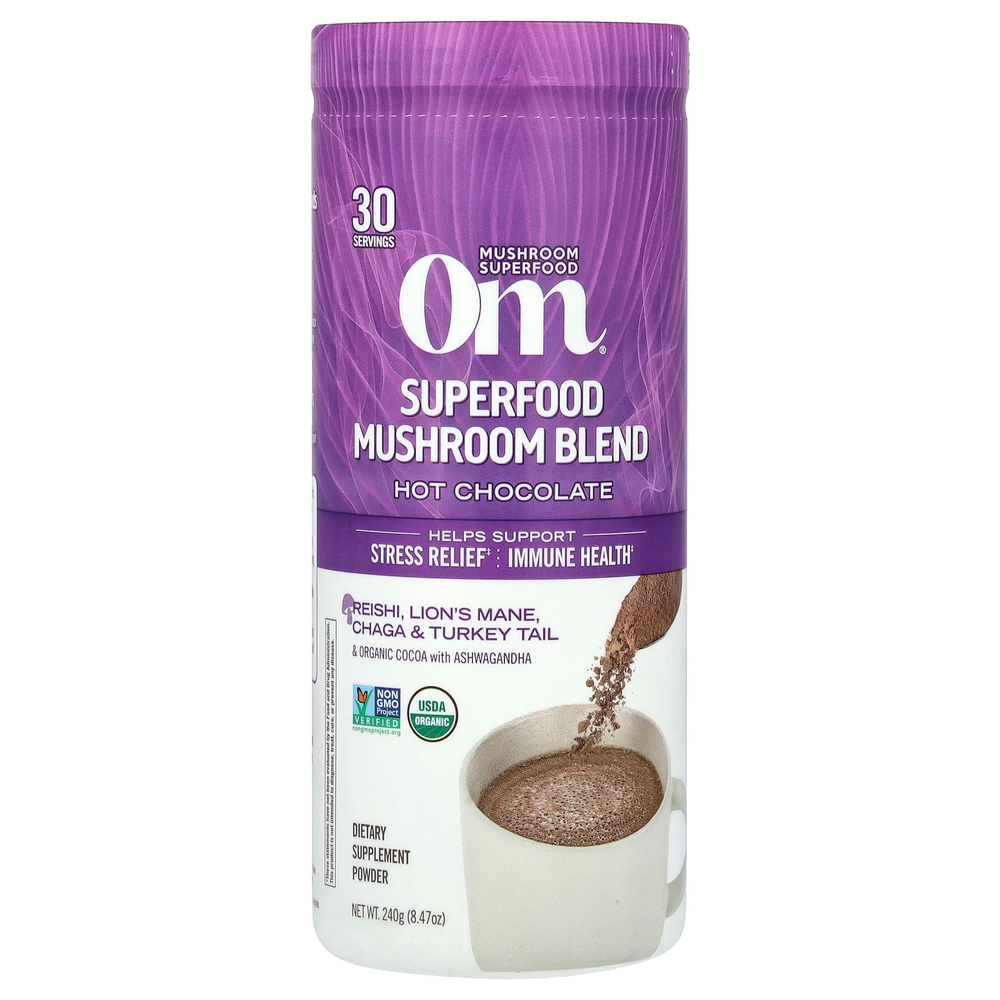 Om Mushrooms, Смесь грибов Superfood, горячий шоколад, 240 г (8,47 унции)