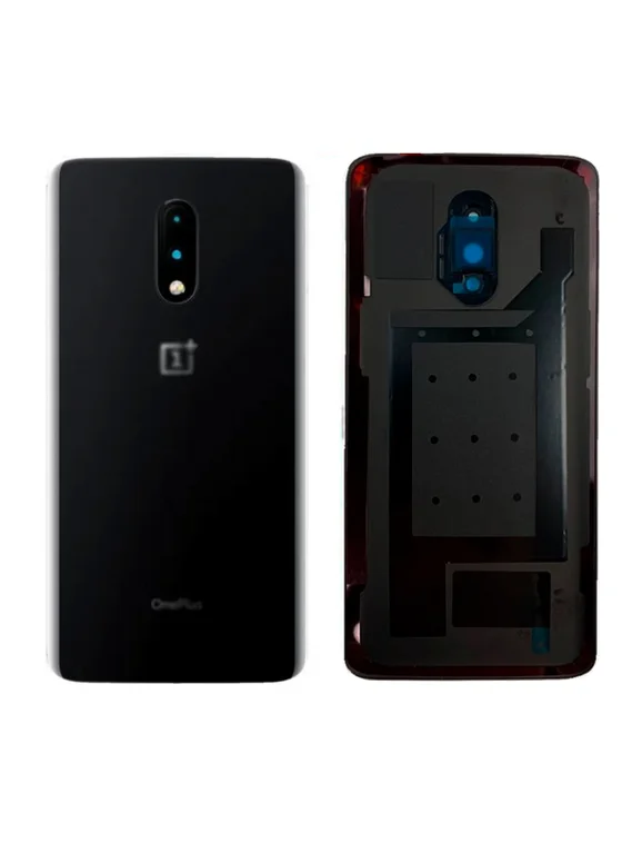 Задняя крышка для OnePlus 7 серая (Mirror Gray) со стеклом камеры