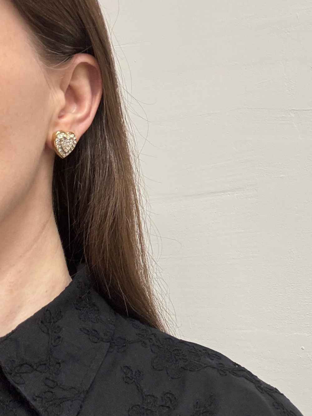 Клипсы Сердечки с кристаллами Nina Ricci